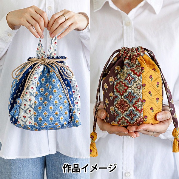 mornquilt パッチワーク巾着バッグ mornquilt パッチワーク巾着バッグ はぎれを愛でる》パッチワークの