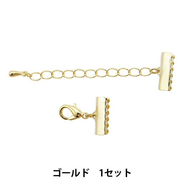 手芸金具 『ナスカン中×リボン止め15mmセット ゴールド』 ビーズ