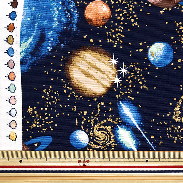 数量5から】 生地 『オックス 宇宙柄 ネイビー 2400-4A』 生地