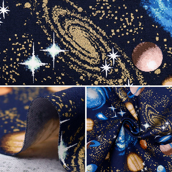 数量5から】 生地 『オックス 宇宙柄 ネイビー 2400-4A』 生地,柄から