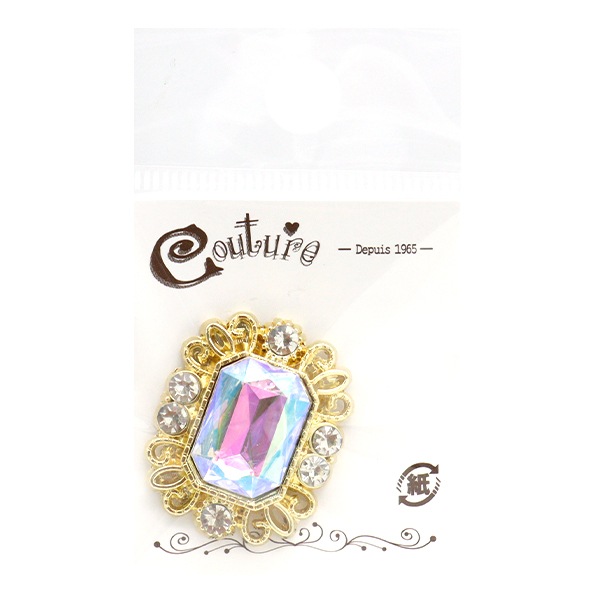 手芸パーツ 『ビジューセンターパーツ 1個入り 32mm×25mm クリスタルAB