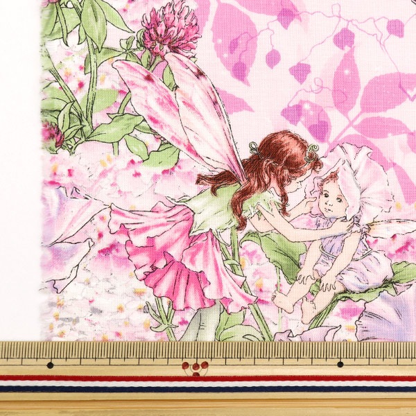 数量5から】 生地 『USAコットン フラワーフェアリーズ 花と妖精柄