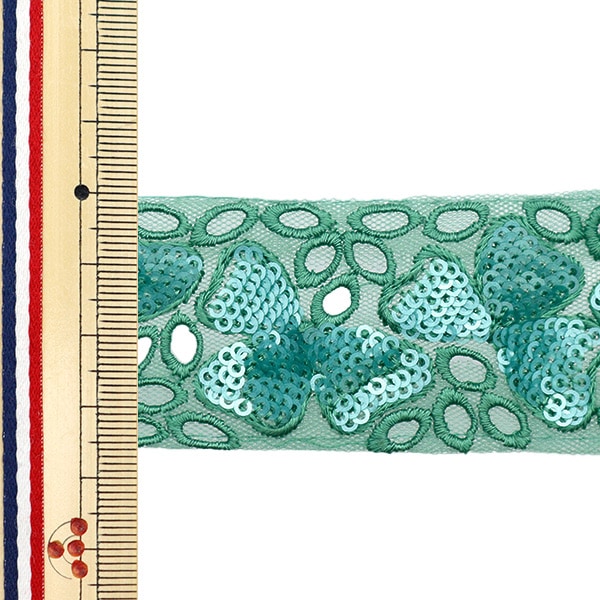 数量5から】 手芸ブレード 『2024 インド刺繍ブレード グリーン