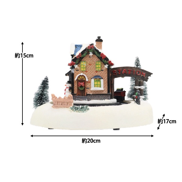 クリスマス雑貨 『クリスマスオブジェF 音楽&ライト付 CMG-24017