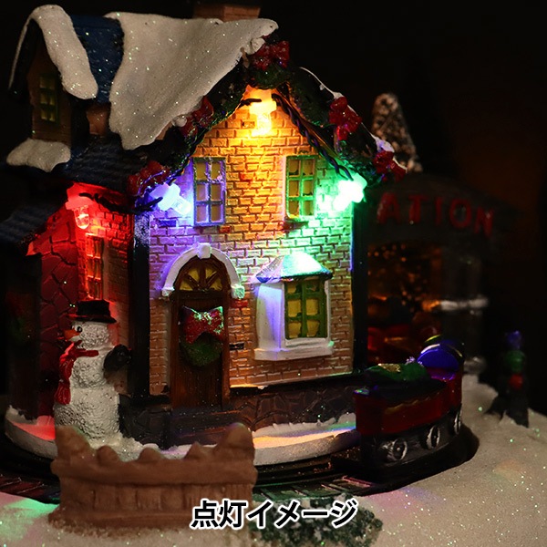 クリスマス雑貨 『クリスマスオブジェF 音楽&ライト付 CMG-24017