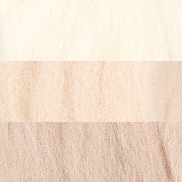 羊毛フェルト 『フェルトつくり 約5g×3色セット ホワイト』 手芸,手芸