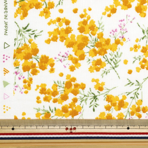 数量5から】 生地 『mOmen-t モーメント 綿麻ソフリー ミモザ総柄