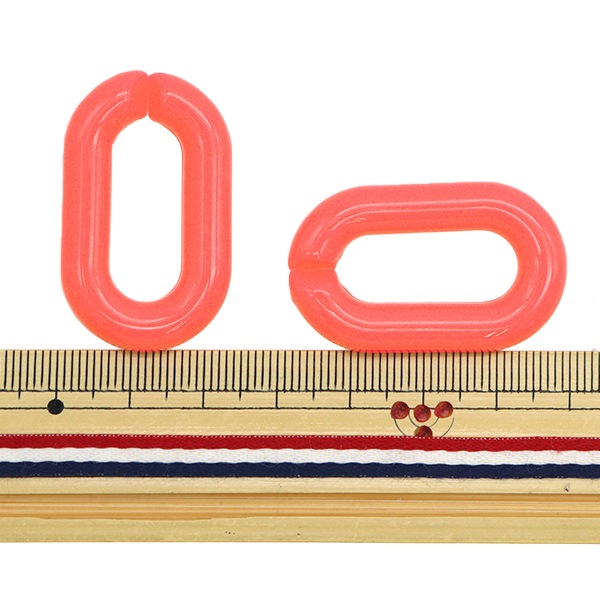 ビーズ 『LINK LINKチェーン 蛍光ピンク 5個入り 約2.4×3.9cm LGLK-6A