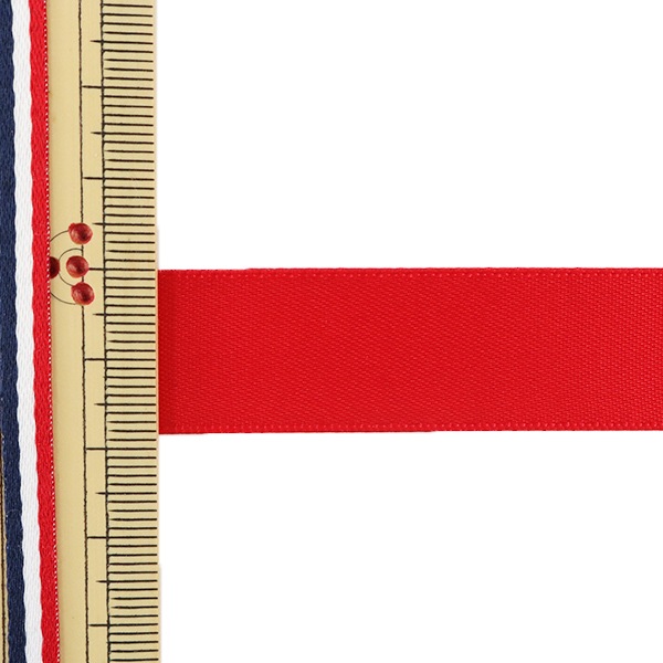 リボン 『両面サテンリボン 赤 19mm×3m』 ソーイング,リボン・レース