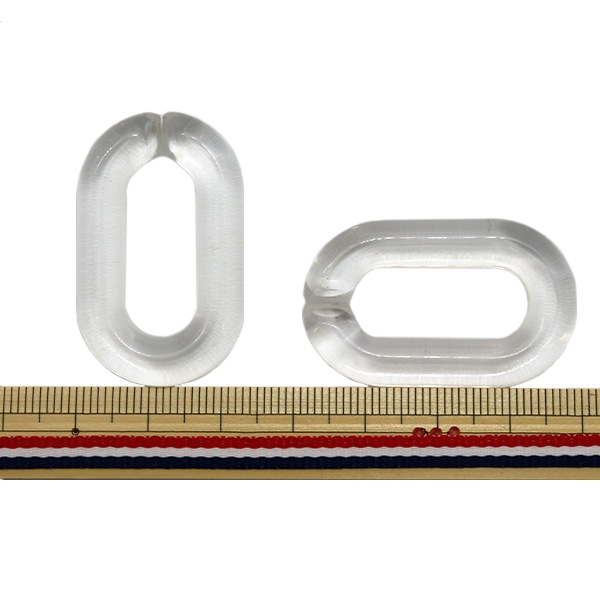 ビーズ『アクリルパーツ チェーンクリア スケルトン 5個入り 24mm×39mm