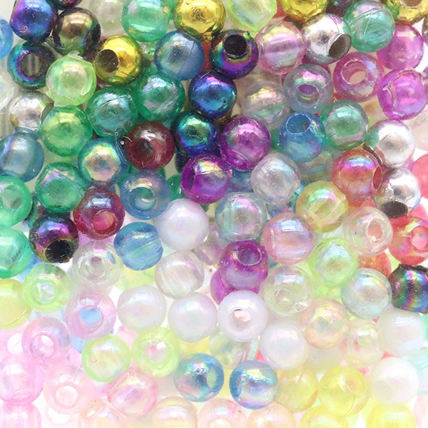 ビーズセール】 ビーズ 『DX丸ビーズ MIX 約4mm 約200個入り ASH