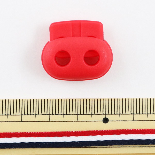 手芸パーツ 『SUN80-84 コードストッパー2本通し 赤』 KIYOHARA 清原