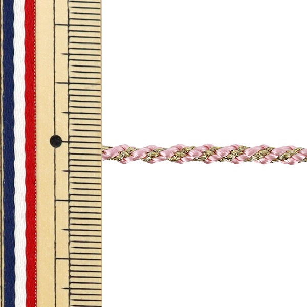 パール95mujiya裾シフォン絞り紐付き 切り替えP/285/144 数量5から】 手芸ひも 『エドウチハゴロモキンタヅナ 幅約3mm 14番色