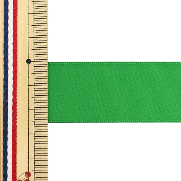 リボン 『ポリエステル両面サテンリボン 緑 25mm×3m』 服飾,リボン,一