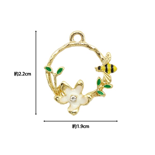 アクセサリー素材 『エポ入りチャーム フラワーフープ 2個入り A色