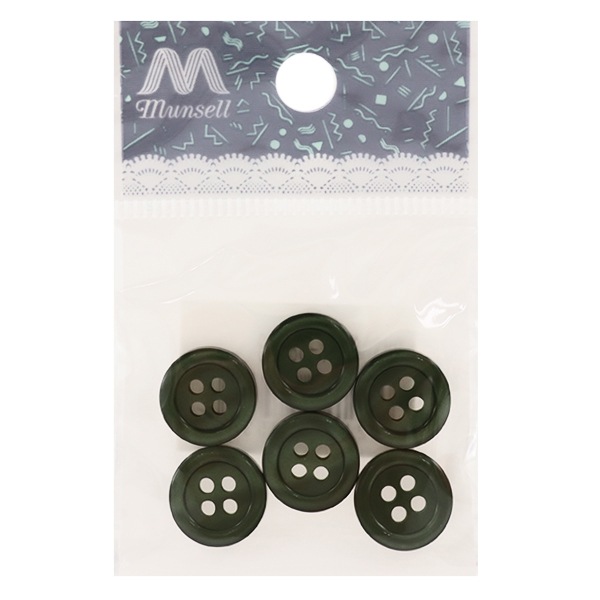 ボタン 『シャツボタン 四つ穴 13mm 6個入り 68番色 PVSO9001-68-13