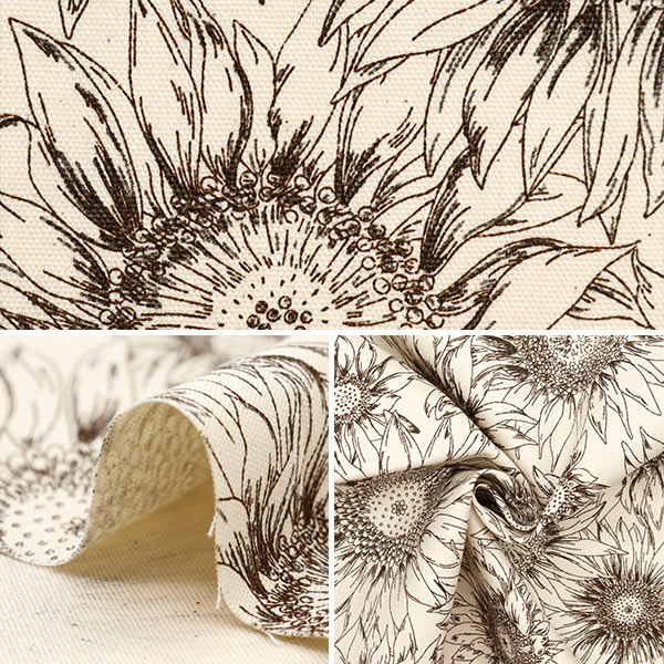 数量5から】 生地 『オックス ひまわり ナチュラル OX35802-2A』 生地