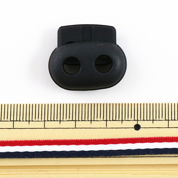 手芸パーツ 『SUN80-88 コードストッパー2本通し 黒』 KIYOHARA 清原