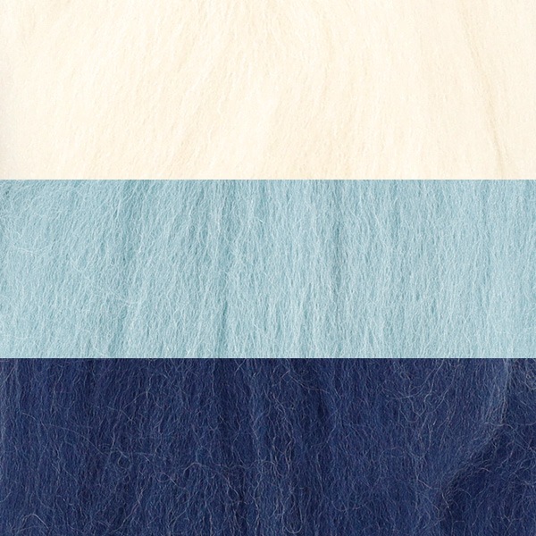 羊毛フェルト 『フェルトつくり 約5g×3色セット サックス系』 手芸