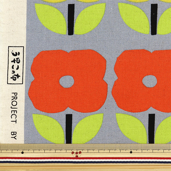 数量5から】 生地 『う早この布 綿麻キャンバス ファンシー花柄