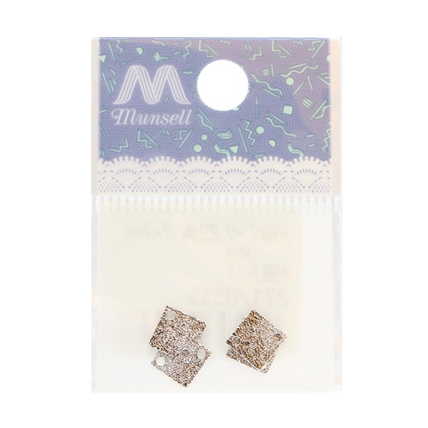 手芸金具 『メタルパーツ 四角 4個入り シルバー 271/0355』 ビーズ