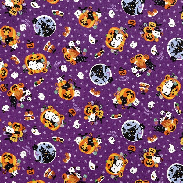 生地 『スケア ハロウィン カットクロス 約108cm×50cm パープル C