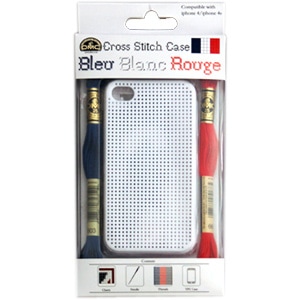 iPhoneå Stitch Case (ƥå) Bleu Blanc Rouge for iPhone4 4s ӥåۡ () iP011-2L-BLANC DMC ǥॷ