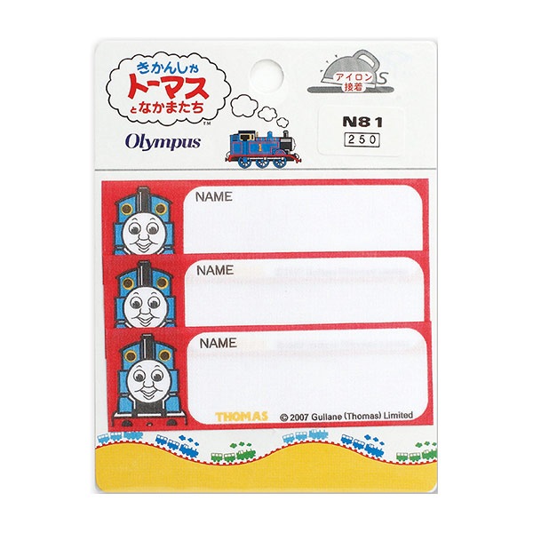 ワッペン 『ネームラベル きかんしゃトーマス 赤 N-81』 Olympus