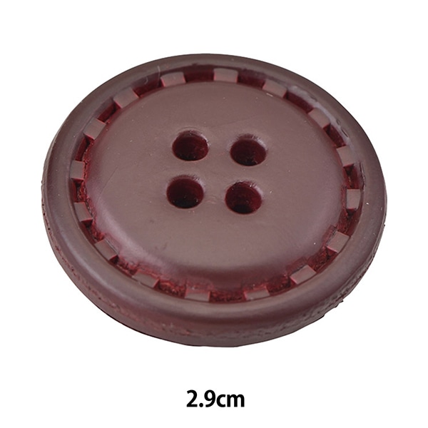 ボタン 『レザーボタン 四つ穴 #3 2.5cm NO21』 服飾,ボタン・バックル