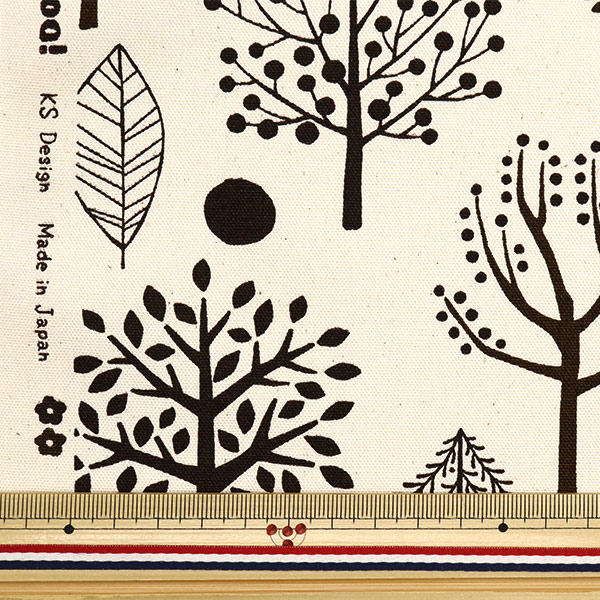 数量5から】 生地 『オックスフォード 北欧森柄 ナチュラル