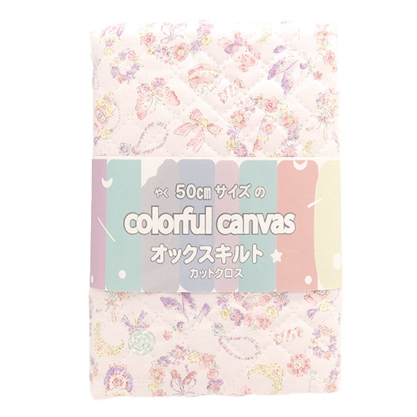 生地 『オックスキルト カラフルキャンバス ジュエリーボックス柄