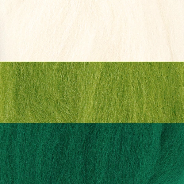 羊毛フェルト 『フェルトつくり 約5g×3色セット グリーン系』 手芸