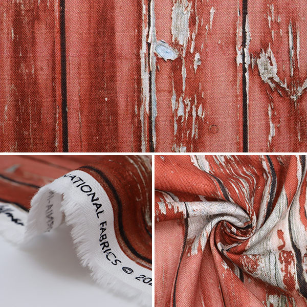 現品限り】 【数量5から】 生地 『インクジェットプリント 木目調