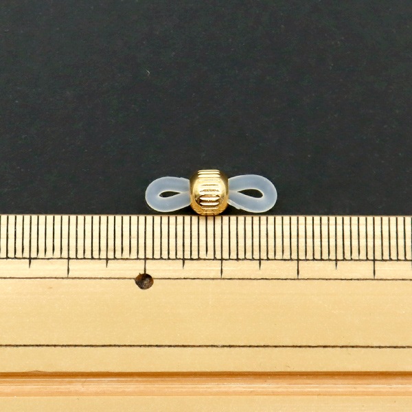 金が見えるビが見える 東京・謎めがね 主婦の友マル金堂　1985　販促　非売 手芸金具 『メガネ止め金具C 透明ゴム ゴールド 2個入り』 ビーズ