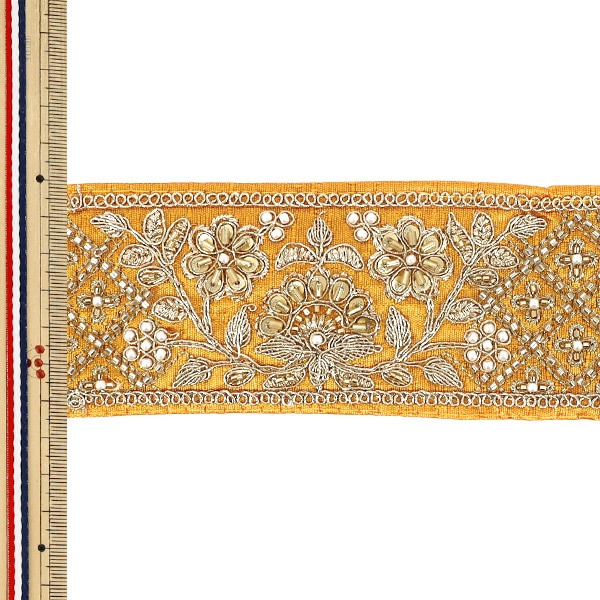 金糸刺繍ブレード 数量5から】 手芸ブレード 『2026インド刺繍ブレード 約6.5cm幅