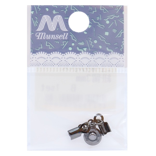 手芸金具 『ニューホック小×紐止め3mmセット ブラック 1セット