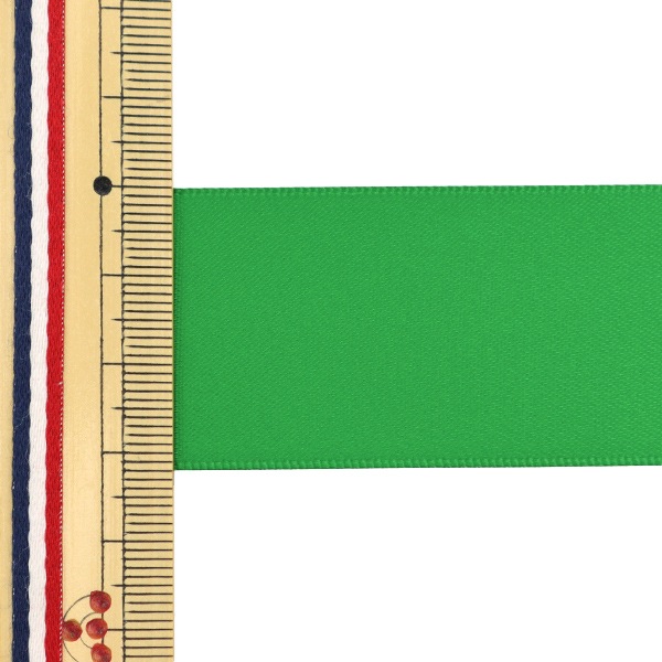 リボン 『ポリエステル両面サテンリボン 緑 32mm×3m』 服飾,リボン,一