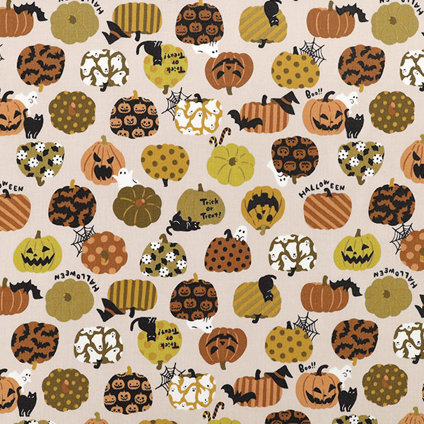 生地 『スケア ハロウィン カットクロス 約108cm×50cm ライトブラウン
