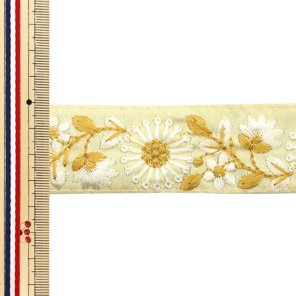 数量5から】 手芸ブレード 『2024 インド刺繍ブレード イエロー