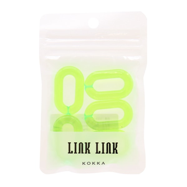 ビーズ 『アクリルパーツ チェーンクリア グリーン 5個入り 24mm×39mm