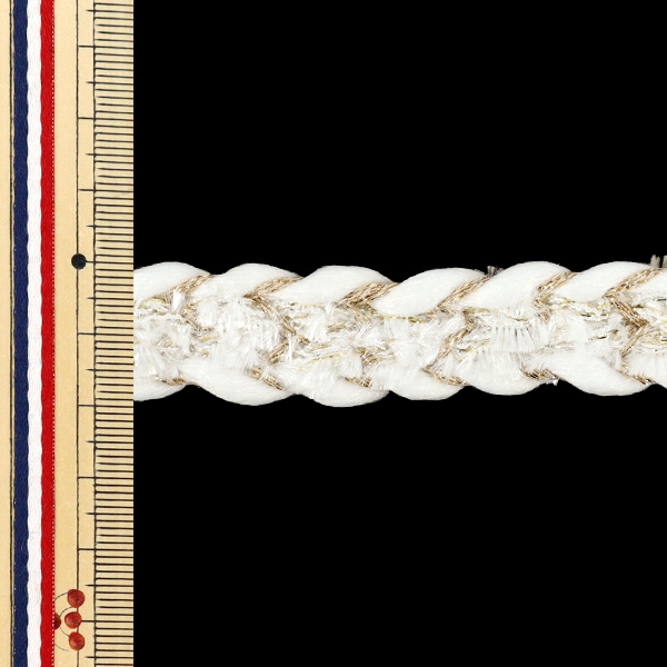 数量5から】 手芸ブレード 『ラメ編みブレード 約20mm幅 1番色 K252T