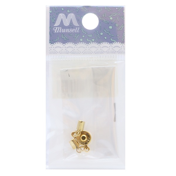 手芸金具 『ニューホック小×紐止め2mmセット ゴールド 1セット