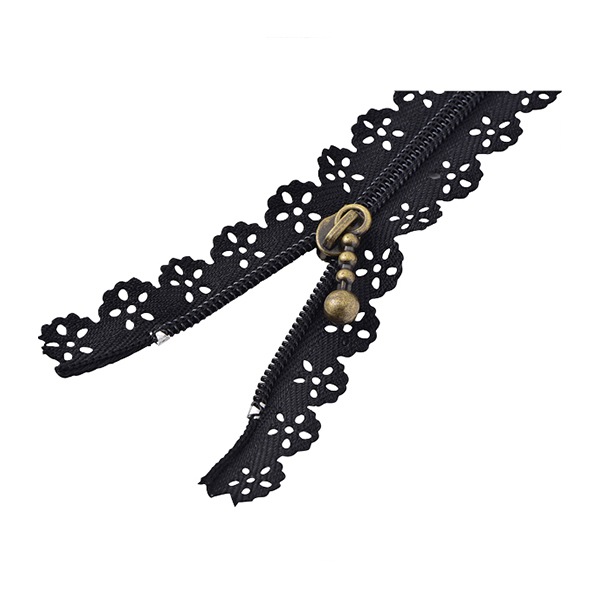 ファスナー 『レースファスナー 黒 20cm NO580』 工芸,袋物| ホビー