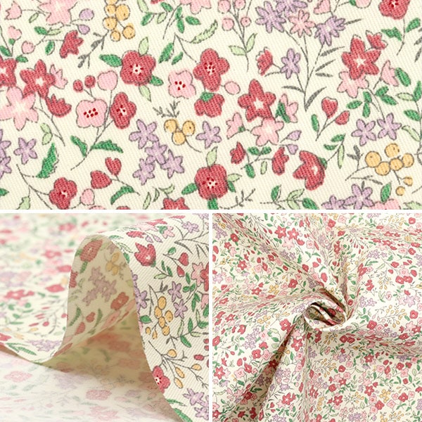 数量5から】 生地 『すごく水をはじく超撥水ツイル リトルフラワー