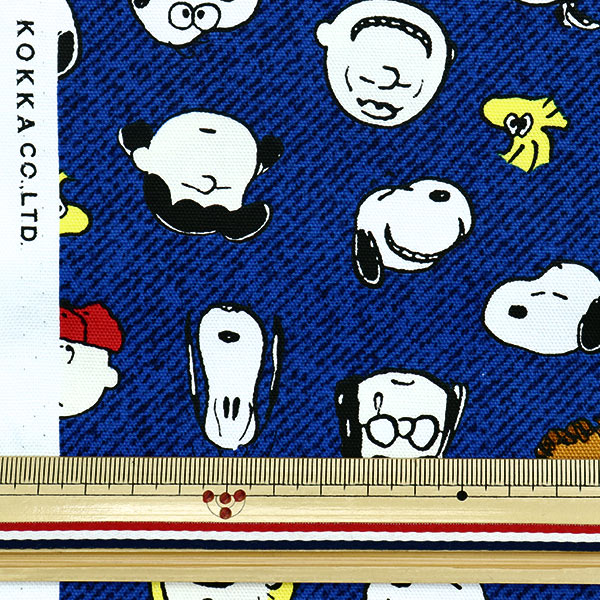 スヌーピー柄アンティーク生地 生地 スヌーピー オックス モノトーン柄 生成り 771126 | 手芸