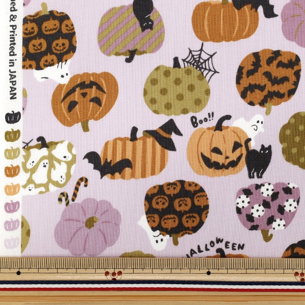 商談中⭐ハロウィン⭐カットクロス5枚セット 生地 『スケア ハロウィン カットクロス 約108cm×50cm ソフトパープル