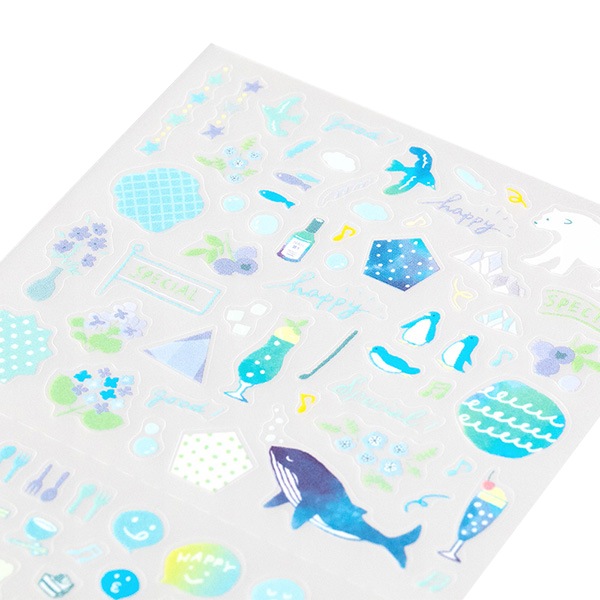 文具 『スケジュールシール ブルー クジラ柄』 画材,その他| ホビー