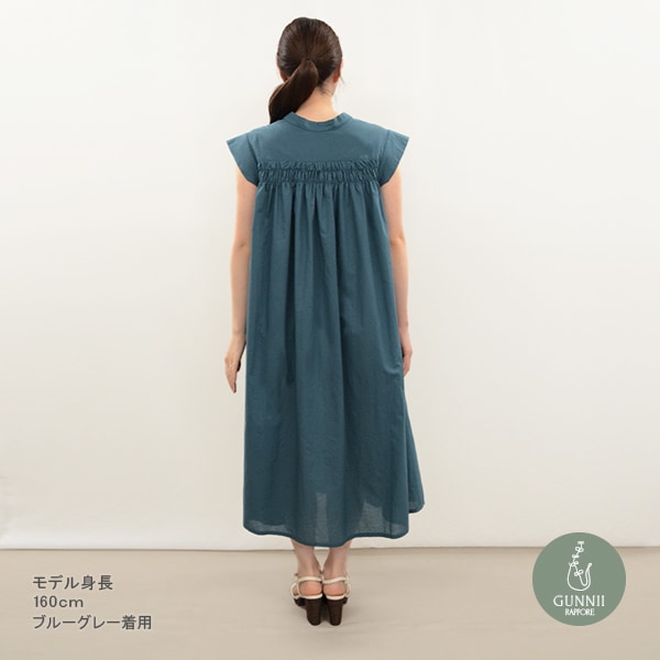 ワンピース 『シャーリング2WAYワンピース ブルーグレー SI00721-40-BG