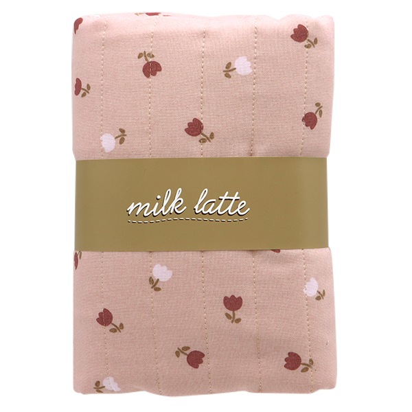 生地 『ミルクラテ シーチングキルトカットクロス チューリップ ピンク