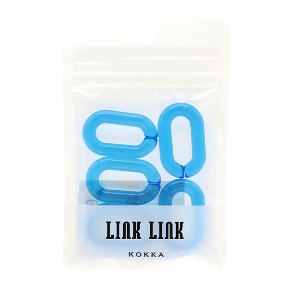 ビーズ 『アクリルパーツ チェーンクリア ブルー 5個入り 24mm